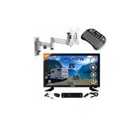 Pack antarion tv led 22" 55cm téléviseur full hd smart tv + support tv double bras + clavier sans fil G