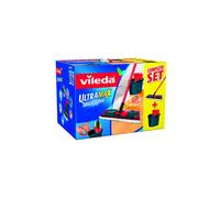Pack Ultramax VILEDA Serpillère microfibres 2-en-1 et son Seau-essoreur