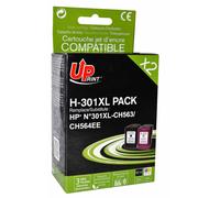 Pack UPrint compatible HP 301 XL (CH563EE/CH564EE) noir et couleur