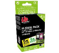 Pack UPrint compatible HP 305 XL noir et couleur
