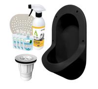 Pack urinoir sans eau encastré TI'PI + kit valve parachute + pack entretien noir