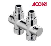 Pack vanne d'isolement en H droit monotube / bitube chromé - ACOVA 991618