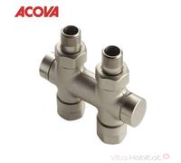 Pack vanne d'isolement en H droit monotube / bitube nickelé - 841048