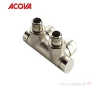 Pack vanne d'isolement en h équerre monotube / bitube nickelé - ACOVA 841038