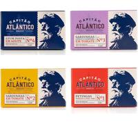 Pack varié de conserves de poisson - Filet de thon à l’huile d’olive, sardines sans peau ni arêtes en sauce tomate, petites sardines épicées en sauce tomate - Pack de 4
