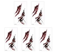 Pack Variety Pack d'autocollants temporaires Halloween Cicatrices réalistes Autocollants imperméables pour cosplay et jeux de rôle Autocollants cicatrices imperméables