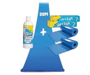 Pack Ventriglisse® Géant XXXXL 20 Mètres | 2 Tapis de Glisse 10 Mètres + 1 Litre Savon Extra-Glissant 100% Naturel | Fabriqué en France | Slip'n Slide Jeu d'eau Enfants & Adultes | OriginalCup®