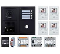 Pack vidéo 4 postes complet noir AIPHONE 200456