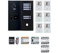 Pack GT vidéo 6 BP programmé avec platine façade noire satin - - 200458