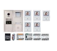 Pack vidéo 5 BP avec 5 moniteurs programmés blanc - AIPHONE - 200385