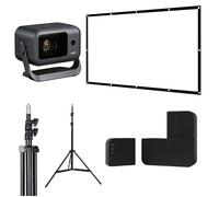 KYF Pack Vidéoprojecteur 4K, Android 14, Enceinte 20W, Écran 100 et trépied télescopique 210 cm