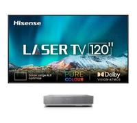 Pack Vidéoprojecteur Hisense Laser TV 120L5HA Blanc et Gris + console ultra courte focale + écran ALR Fresnel 120" G