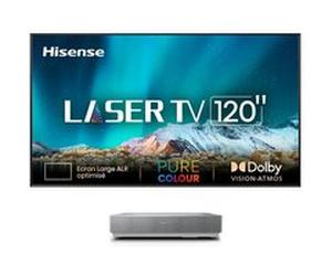 Pack Vidéoprojecteur Hisense Laser TV 120L5HA Blanc et Gris + console ultra courte focale + écran ALR Fresnel 120" G
