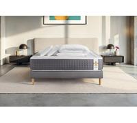 Pack Vingt-Six 140 x 190 cm sommier Blanc - 26cm - Ressorts ensachs et mmoire de forme - Confort htelier - Sommier Tapissier Blanc - Avec couette et oreillers