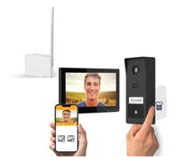 Pack visiophone Wave 3 sans fil connecté et son répéteur de signal (portée jusqu'à 700 m)