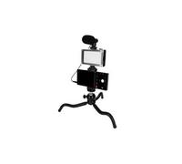 Pack vlog avec trépied, micro, projecteur led et télécommande bluetooth