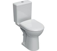 Pack WC au sol Renova Comfort avec réservoir attenant, sortie horizontale, surélevé, Rimfree et abattant WC blanc