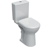 Pack WC au sol Renova Comfort avec réservoir attenant, sortie horizontale, surélevé, Rimfree et abattant WC blanc