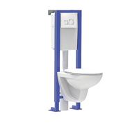 Pack WC avec abattant frein de chute, double chasse d'eau 2,5/4L Siamp