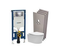 Pack WC avec bâti-support UP720 extra-plat + WC SAT sans bride + abattant + plaque + set d'habillage (SLIM-SATrimless-F-sabo)
