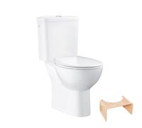 PACK WC avec bride à poser GROHE Bau Ceramic + Tabouret physiologique Bois