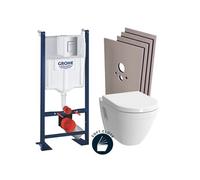 Pack WC Bâti Autoportant + Cuvette Vitra S50 + Abattant soft close + Plaque chrome + Set habillage (ProjectS50softclose-1-sabo)