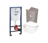 Pack WC Bâti Autoportant Rapid SL + WC sans bride SAT + Abattant SoftClose + Plaque Chrome + Set habillage (Project2-1-sabo)