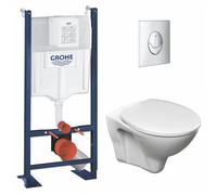 Pack WC Bâti autoportant Rapid SL + WC suspendu Jika Neo + Abattant + Plaque Chrome (ProjectS-LinePro-2)