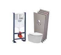 Pack WC bâti autoportant + WC Swiss Aqua Technologies sans bride + Plaque chrome + Set habillage (ProjectSATrimless-1-sabo)