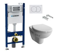 Pack WC Bati Duofix + WC suspendu Vitra Normus + Abattant softclose + Plaque blanche