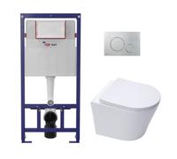 Pack WC bâti ECO 2L Swiss Aqua Technologies + WC suspendu Swiss Aqua Technologies + plaque chrome (STESTINWR05-FR)