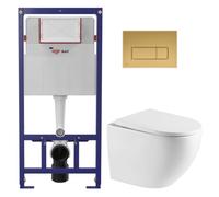Pack WC bâti ECO 2L Swiss Aqua Technologies + WC suspendu Swiss Aqua Technologies + plaque or mat (STEST67WR06-FR)
