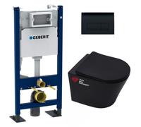 Pack WC Bati Geberit + WC sans bride Swiss Aqua Technologies + Abattant softclose + Plaque