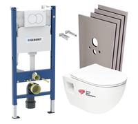 Pack WC Bati Geberit + WC sans bride Swiss Aqua Technologies + Abattant SoftClose + Plaque + habillage (ProjectGeb3-sabo