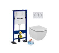 Pack WC Bati-support autoportant DUOFIX + WC suspendu Ideal Standard TESI AquaBlade sans bride + Abattant slim softclose