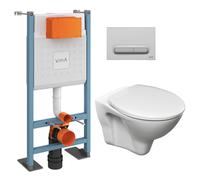 Pack WC Bâti-support autoportant V-Fix Core + WC suspendu Jika Neo avec abattant + Plaque chrome mat (VFTFSLPRO5)