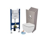 Pack WC Bati support + Cuvette Ideal Standard Tesi Aquablade + Plaque blanche + Set habillage (TesiGeb3-sabo)