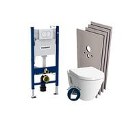 Pack WC Bati-support + Cuvette suspendue Vitra S50 + Abattant frein de chute + Plaque blanche + Set d'habillage S50Geb3-
