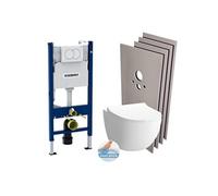 Pack WC Bati support + Cuvette Vitra Sento Rim-Ex + Abattant soft close + Plaque blanche + Set habillage (HSentorimlessG