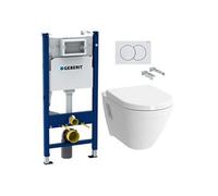 Pack WC Bati-support Duofix + WC suspendu Vitra S50 + Abattant soft close + Plaque blanche + Set d'isolation phonique (S