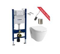 Pack WC Bati-support Geberit Duofix + WC Vitra S50 + Abattant softclose + Plaque blanche + Brosse de toilette OFFERTE