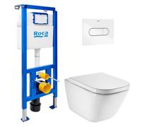 Pack WC bâti-support ECO 2 L Roca + WC suspendu Roca avec abattant SoftClose + plaque (ROROGAWR01-FR)