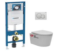 Pack WC bati-support Geberit + Cuvette Swiss Aqua Technologies + abattant SoftClose + Plaque (GEBSATRIMLESS-B)