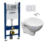 Pack WC Bati-support Geberit Duofix + WC suspendu jIka Neo + Abattant + Plaque blanche (S-LineProGeb3)