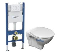 Pack WC Bati-support Geberit Duofix + WC suspendu Jika Neo + Abattant + Plaque blanche (S-LineProGeb3)