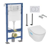 Pack WC Bati-support Geberit + pieds autoportant + WC sans bride Serel SP26