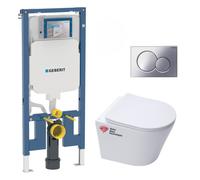 Pack WC Bati-support Geberit UP720 extra-plat + WC SAT Infinitio sans bride