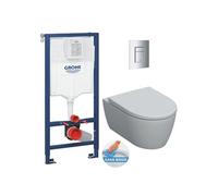 Pack WC Bâti-support Rapid SL+ Cuvette WC suspendu Geberit Rimfree + Plaque de commande WC Skate Cosmopolitan