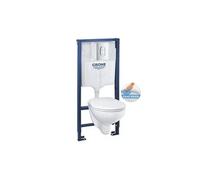 pack wc bâti-support rapid sl + wc bau ceramic sans bride + abattant softclose + plaque chrome (39418000)