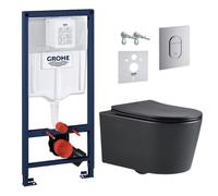 Pack WC Bâti-support Rapid SL + WC sans bride SAT, fixations invisibles + Plaque chrome (ARENABLSAT)